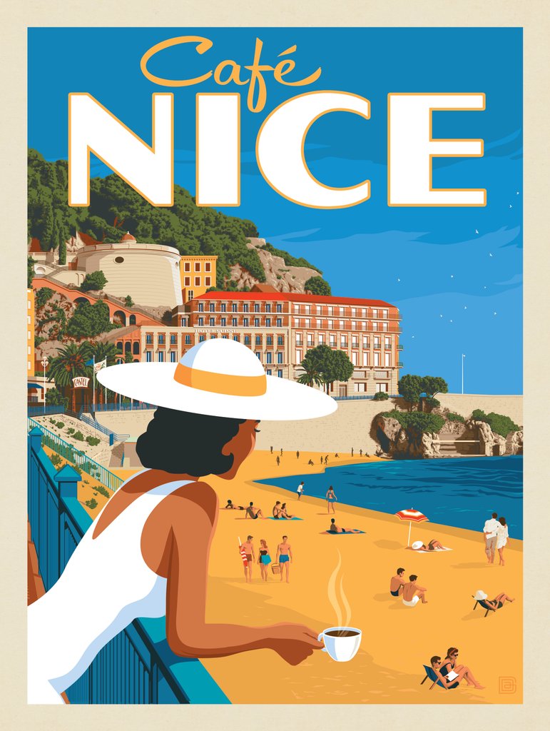 Cafe Nice - Metal Sign - Artwork