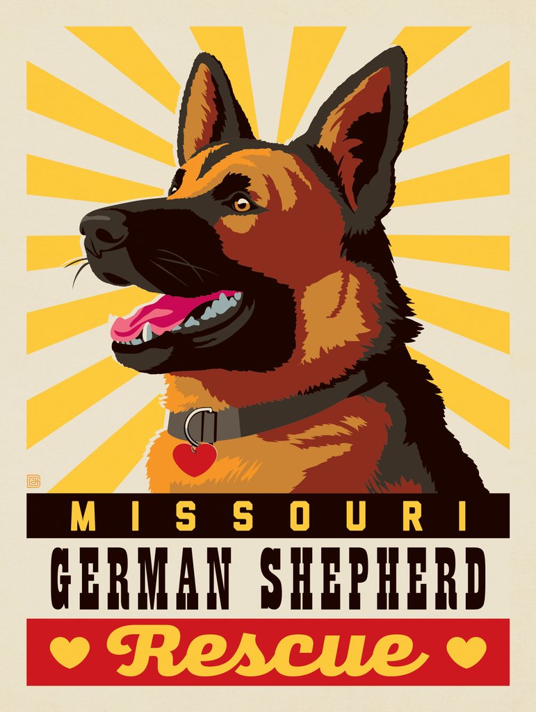 Missouri German Shepherd Rescue: Hope - Metal Sign - Artwork