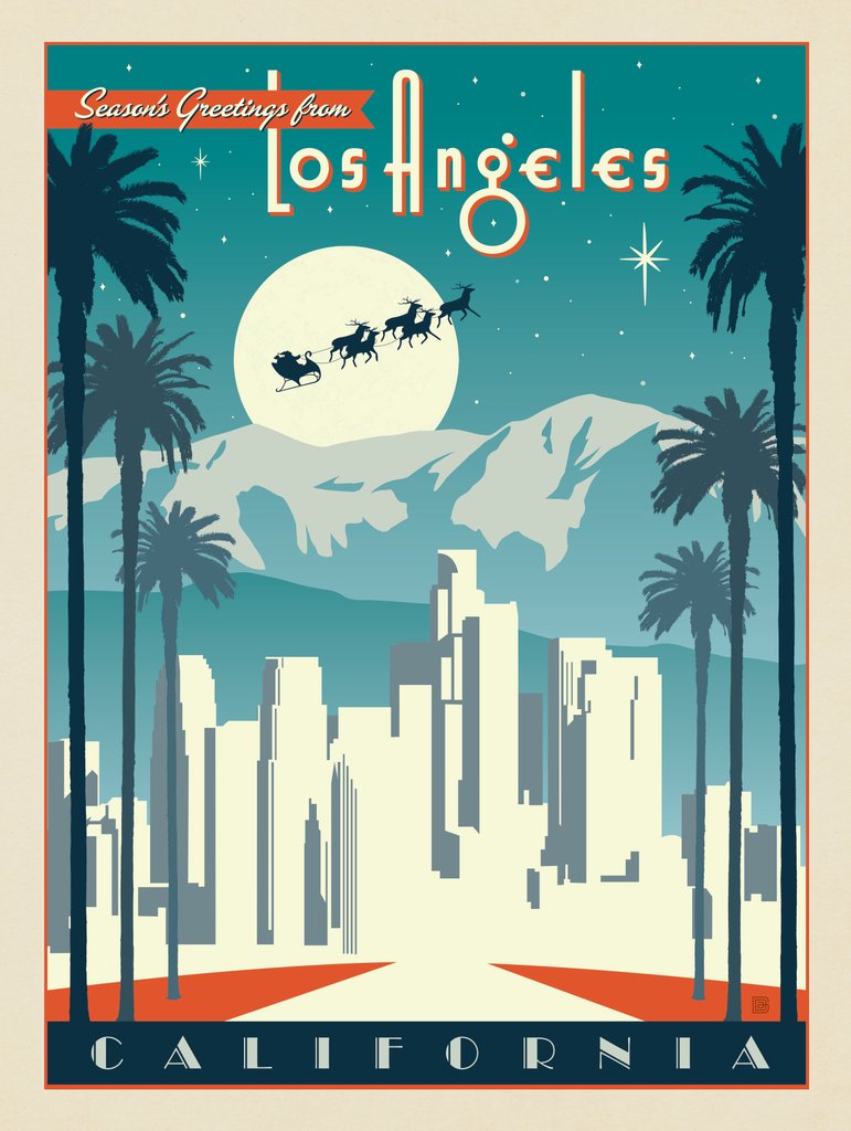 Season's Greetings From Los Angeles - Canvas - Artwork