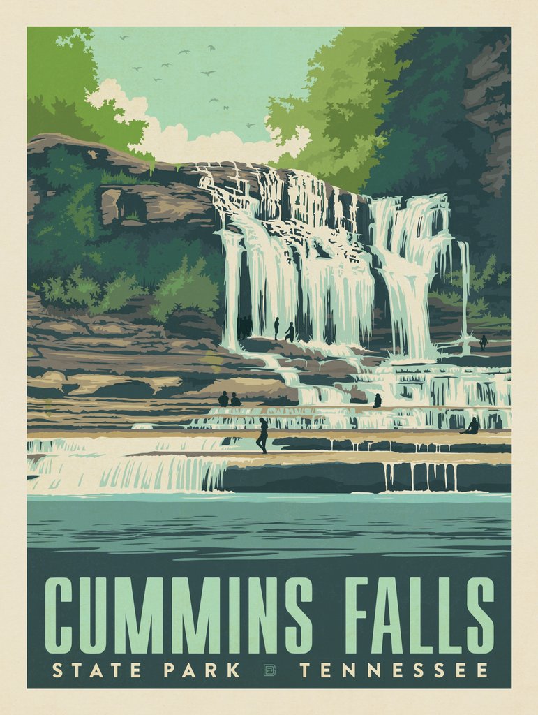 Cummins Falls State Park, TN - Metal Sign - Artwork