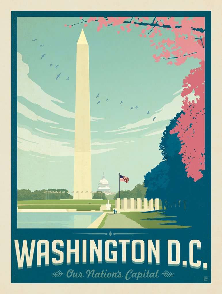 Washington, DC: Cherry Blossoms - Canvas - Artwork