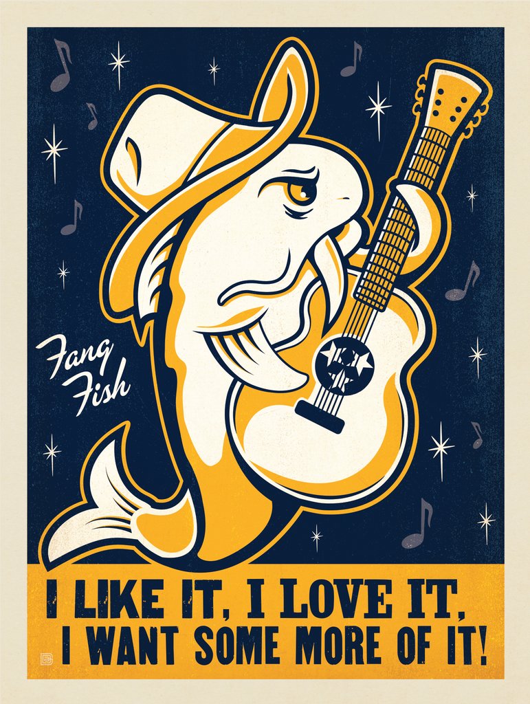 Spirit Of Nashville Hockey Fan Club: Fang Fish-I like it! - Postcards - Artwork