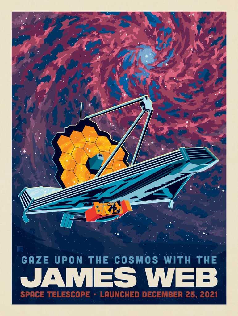 NASA 2021: James Webb Space Telescope - Metal Sign - Artwork