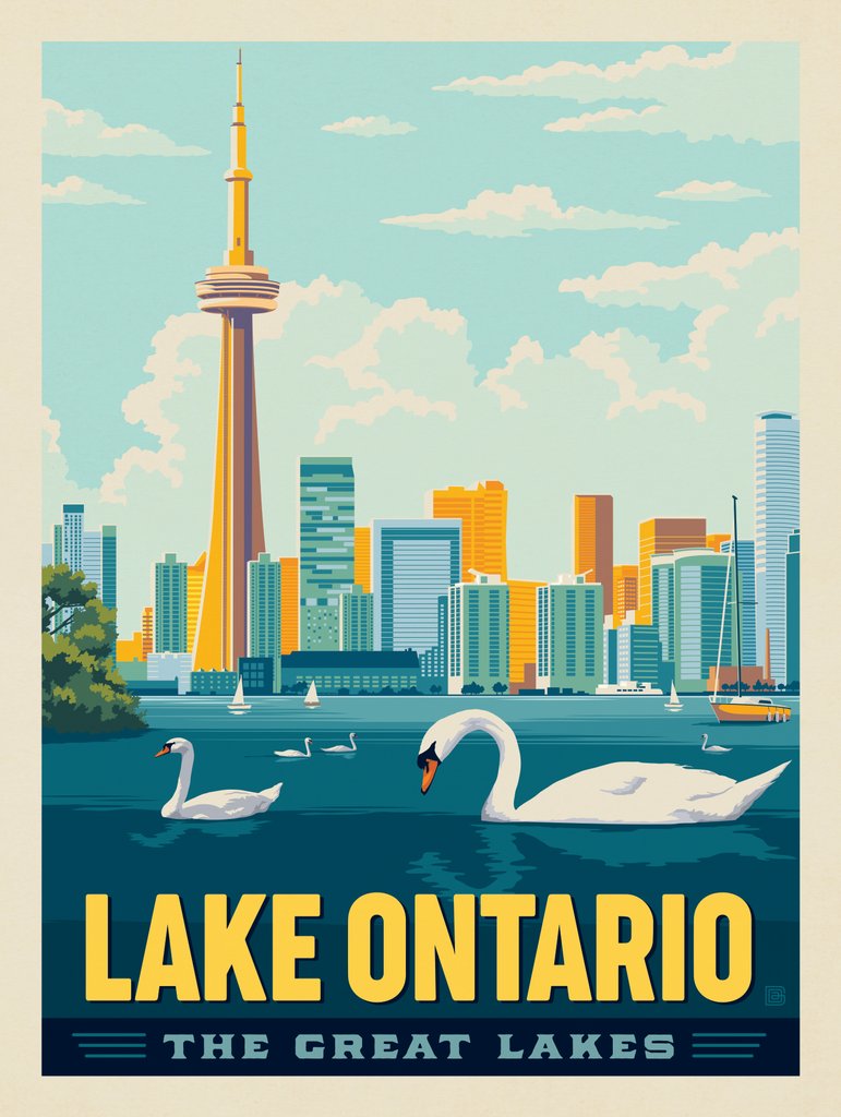 Great Lakes: Lake Ontario - Art Print - Artwork