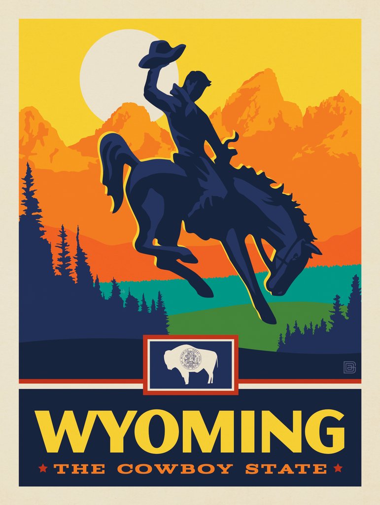 Wyoming State Pride - Metal Sign - Artwork