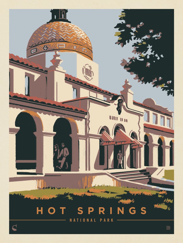 Hot Springs National Park: Quapaw Baths - Art Print - Artwork