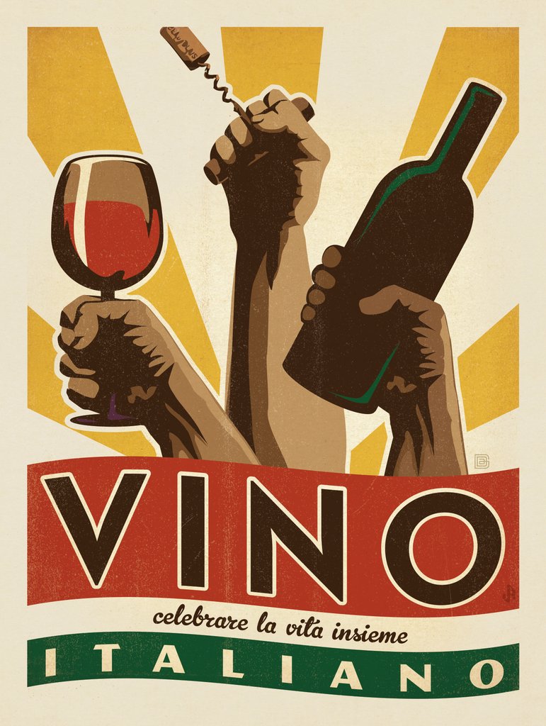 Vino Italiano - Postcards - Artwork
