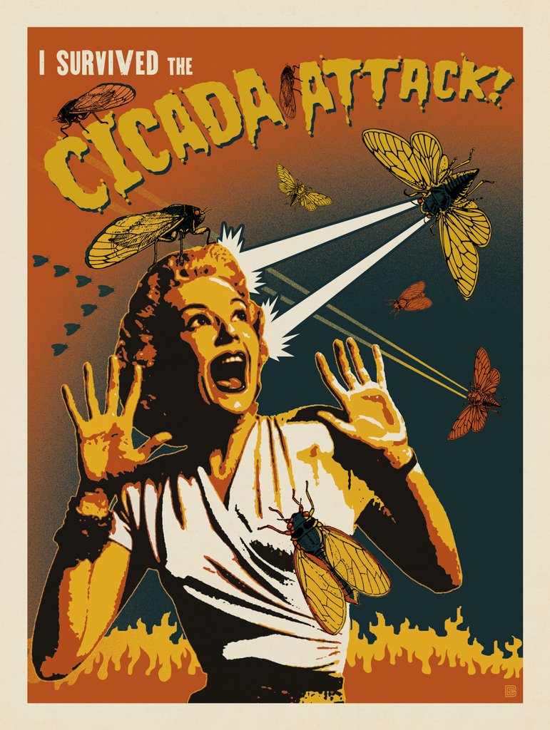 Cicada Attack: Screaming Woman - Metal Sign - Artwork