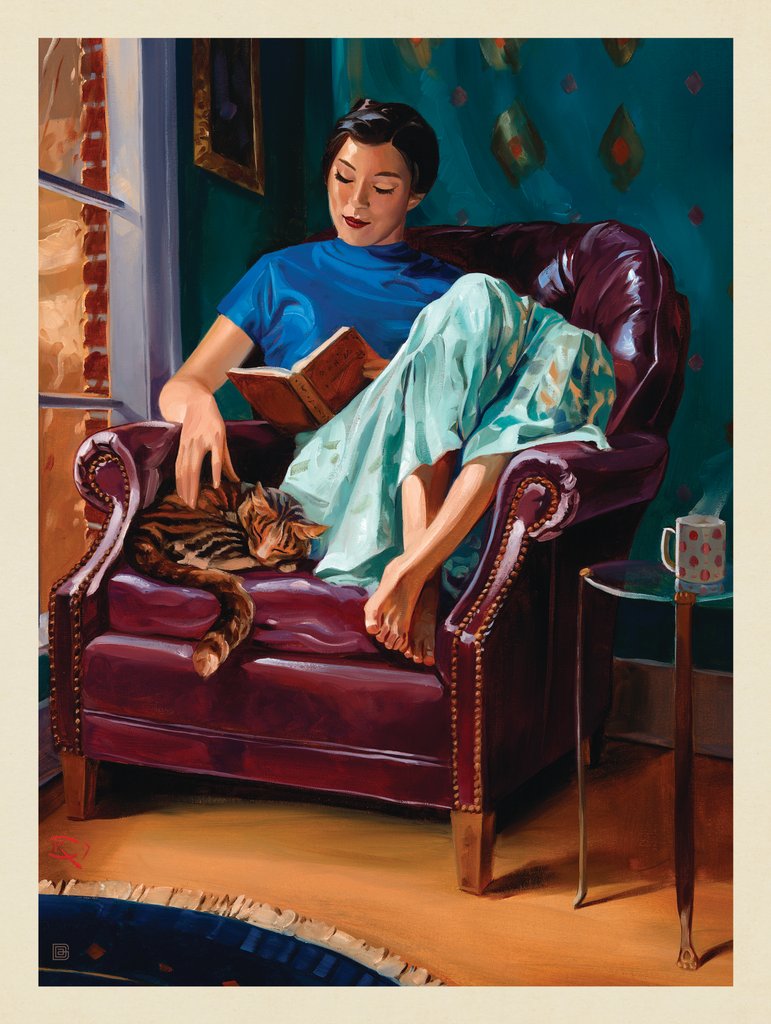Oil Painting: Cat Nap - Notecards - Artwork