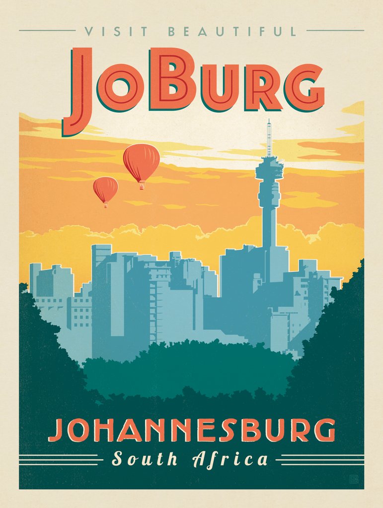 South Africa: Johannesburg - Notecards - Artwork
