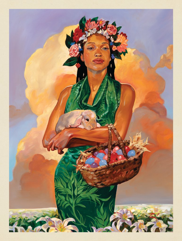 Wall Calendar 03-March: Easter Maiden - Metal Sign - Artwork