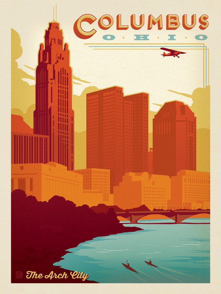 Columbus, Ohio - Postcards - Artwork