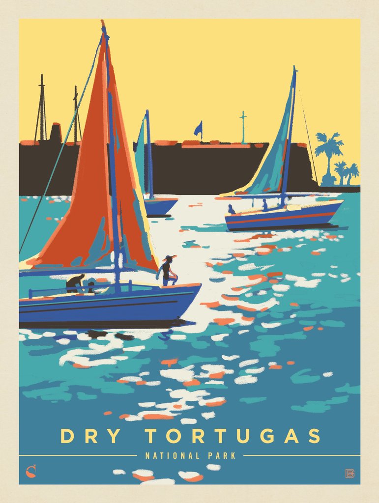 Dry Tortugas National Park: Sunset Sailing - Art Print - Artwork