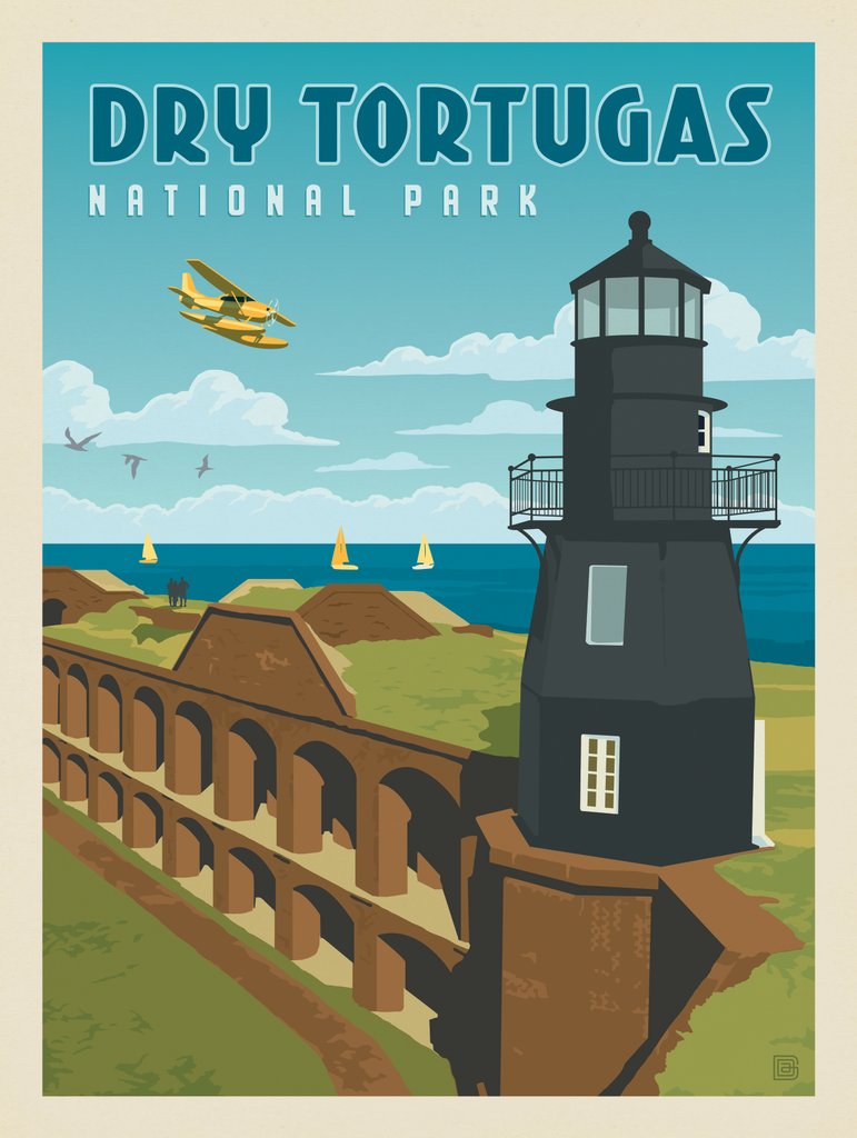 Dry Tortugas National Park: Lighthouse - Postcards - Artwork