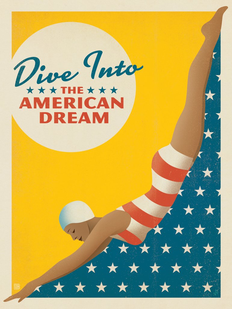 Dive Into the American Dream - Art Print - Artwork