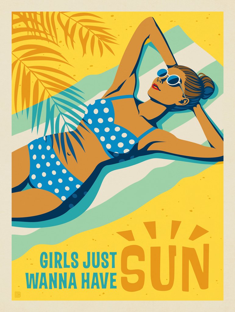 Girls Just Wanna Have Sun - Canvas - Artwork