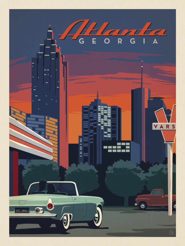 Atlanta: Skyline - Art Print - Artwork