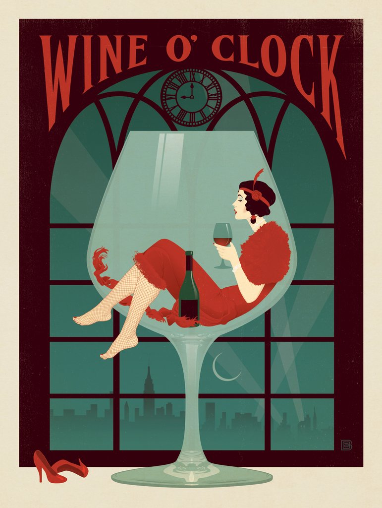 Wine O’Clock - Metal Sign - Artwork