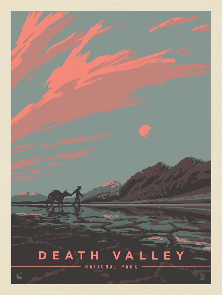 Death Valley National Park: Desert Mirage - Metal Sign - Artwork