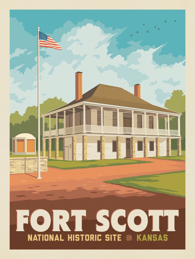 Fort Scott National Historical Site, Kansas - Postcards - Artwork
