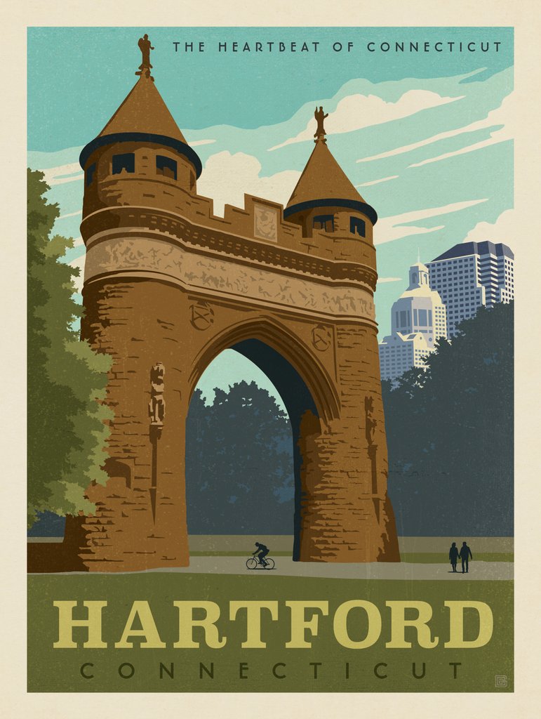 Hartford, CT - Canvas - Artwork