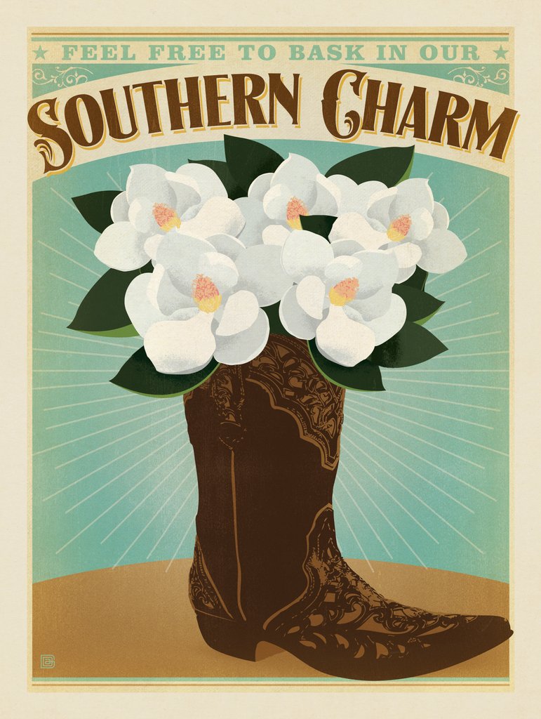 Southern Charm - Postcards - Artwork
