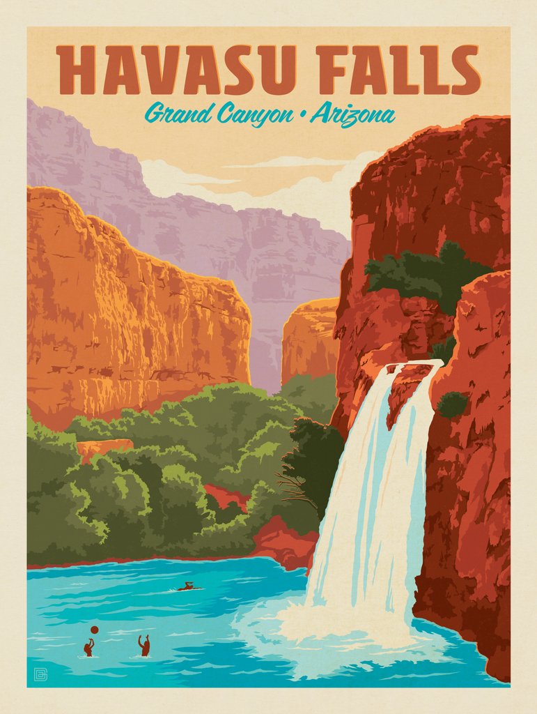 Havasu Falls: Grand Canyon, AZ - Art Print - Artwork