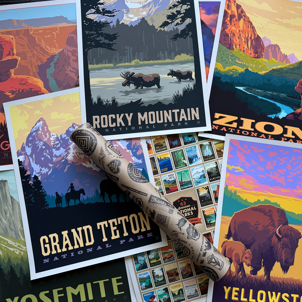 (5) Piece Bargain Bundle—National Parks 18"x24" Prints (Scratch-N-Dent 2026)