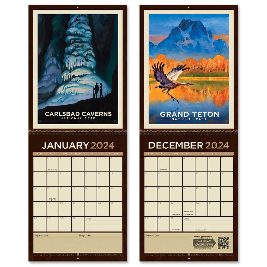 2024 Wall Calendar: National Parks by Kai Carpenter