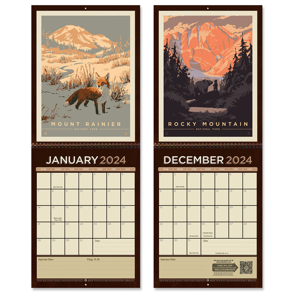 2024 Wall Calendar: National Parks by Kenneth Crane (Best Seller!)