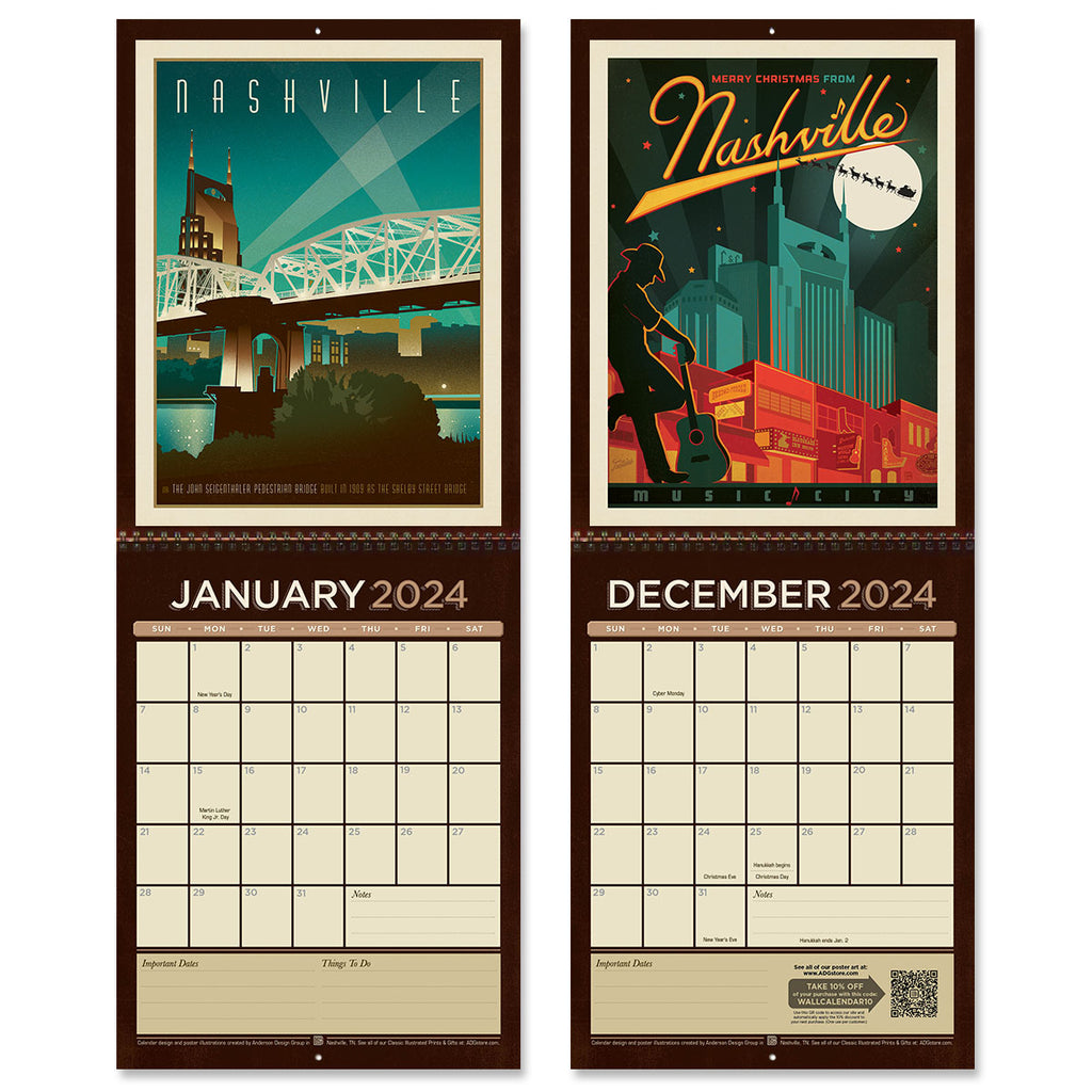 2024 Wall Calendar: Spirit of Nashville