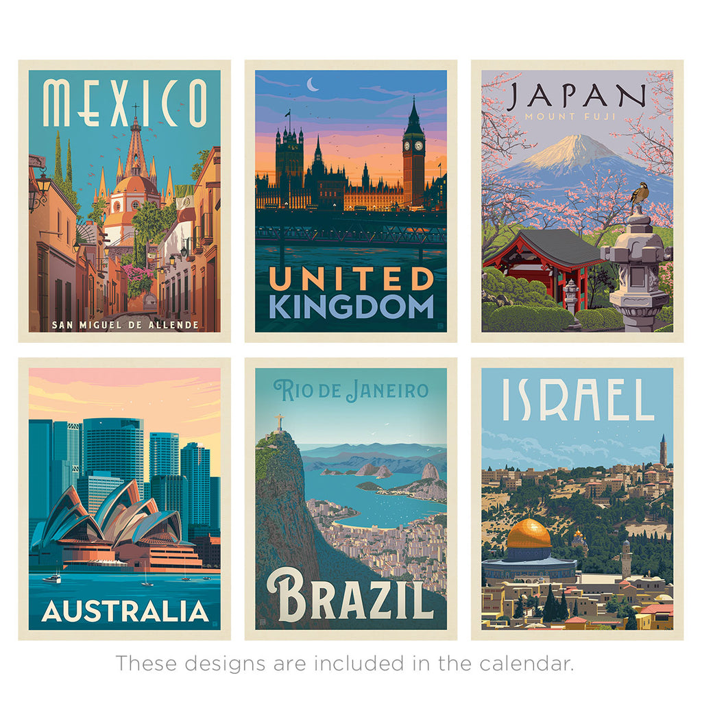 Calendar Vintage Travel Calendar - Europe in Vintage Posters 2024