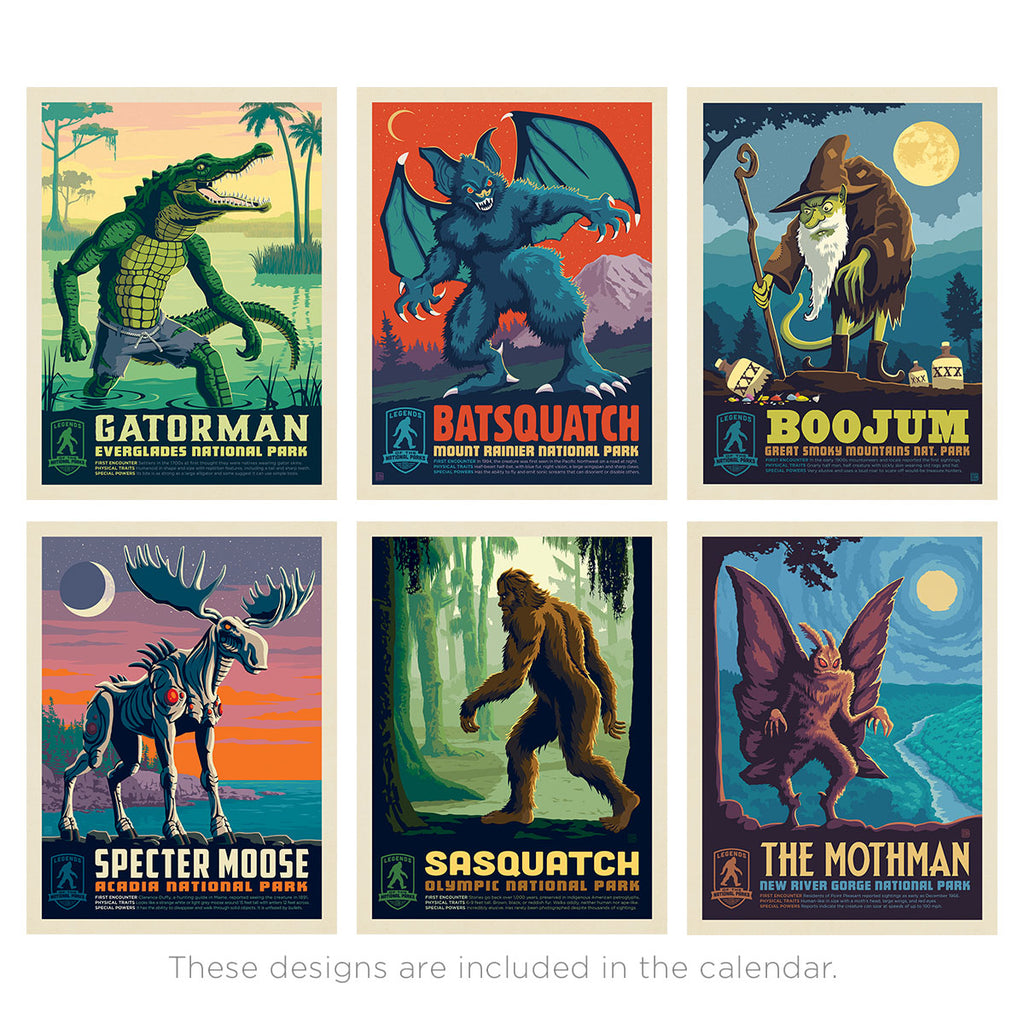 national park monsters calendar 2026 Wall Calendar: Legends of the National Parks (Best Seller!) – Anderson Design Group