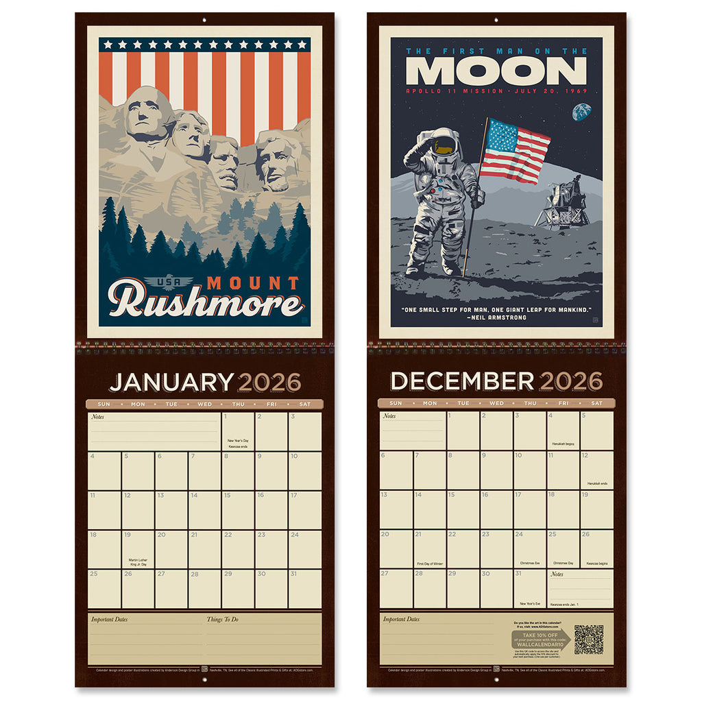 2026 Wall Calendar: 250th Anniversary USA