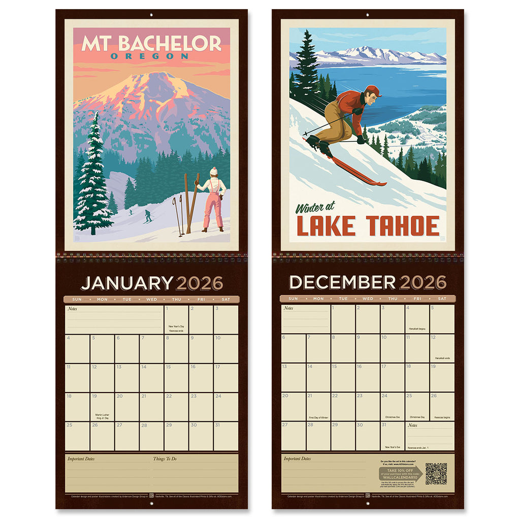 2026 Wall Calendar: Great American Road Trip