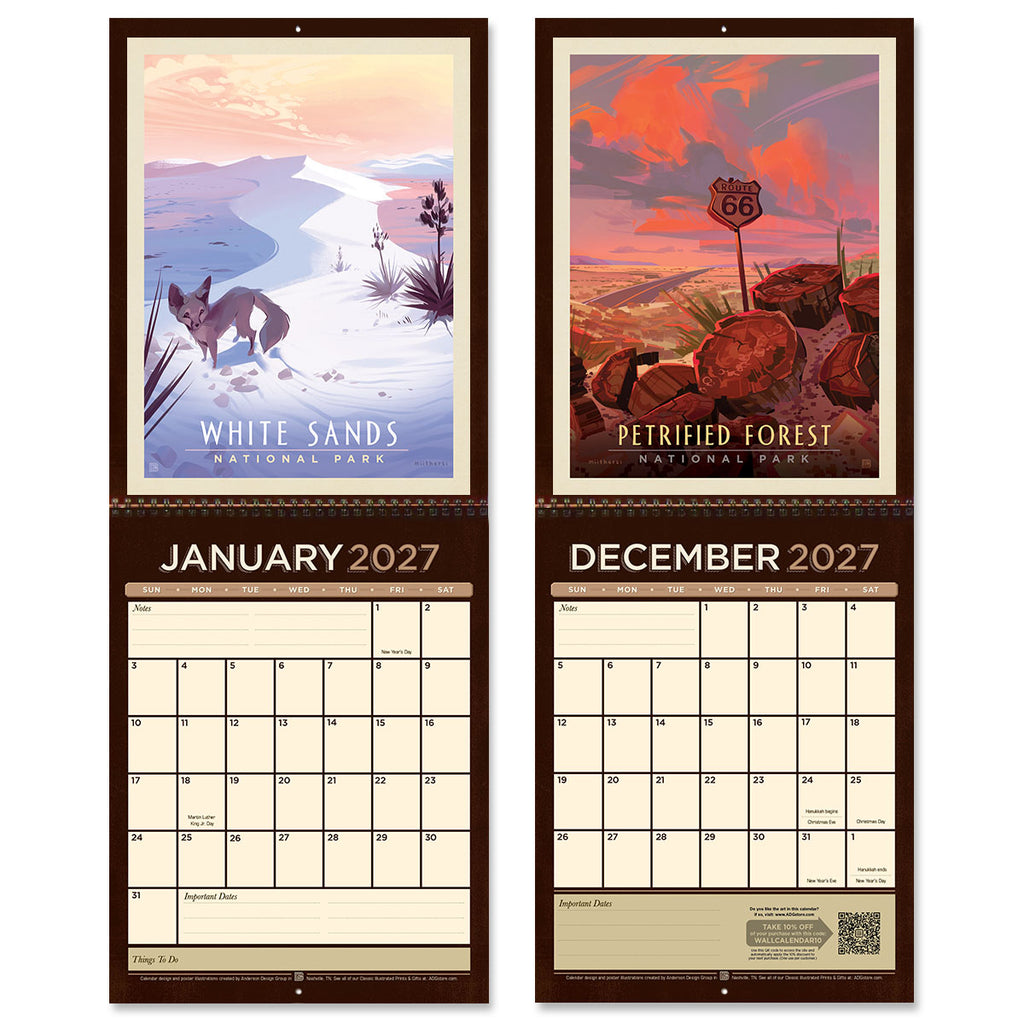2027 Wall Calendar: National Parks by Mary Withers Kirkland