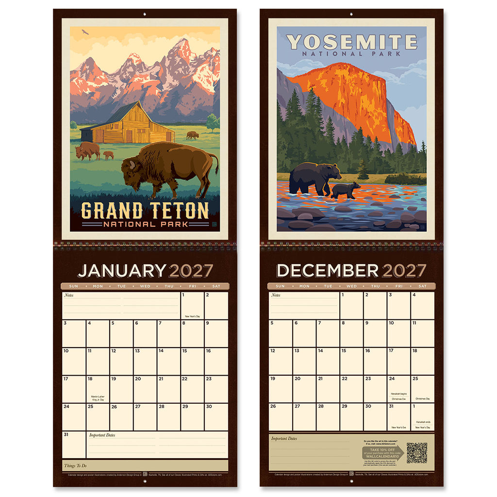 2027 Wall Calendar: National Parks (Best Seller!)