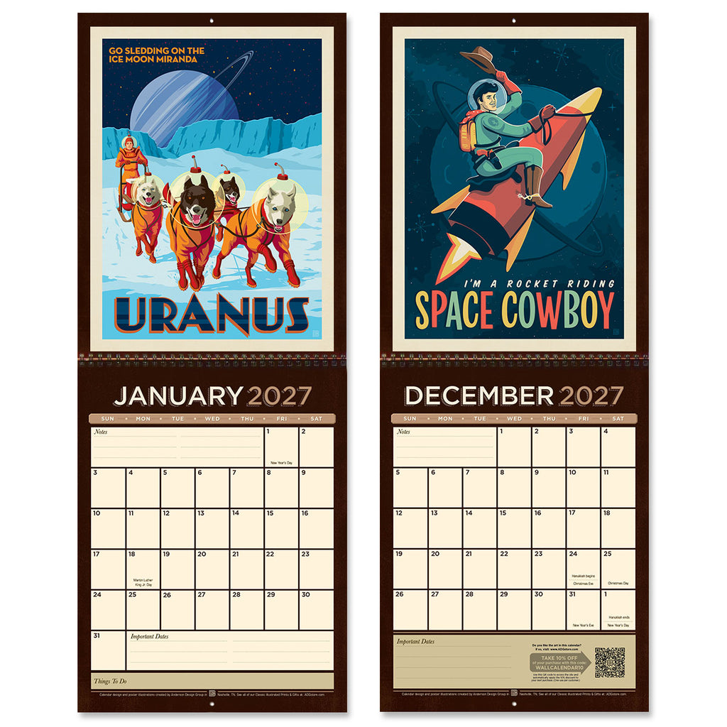 2027 Wall Calendar: Space Travel