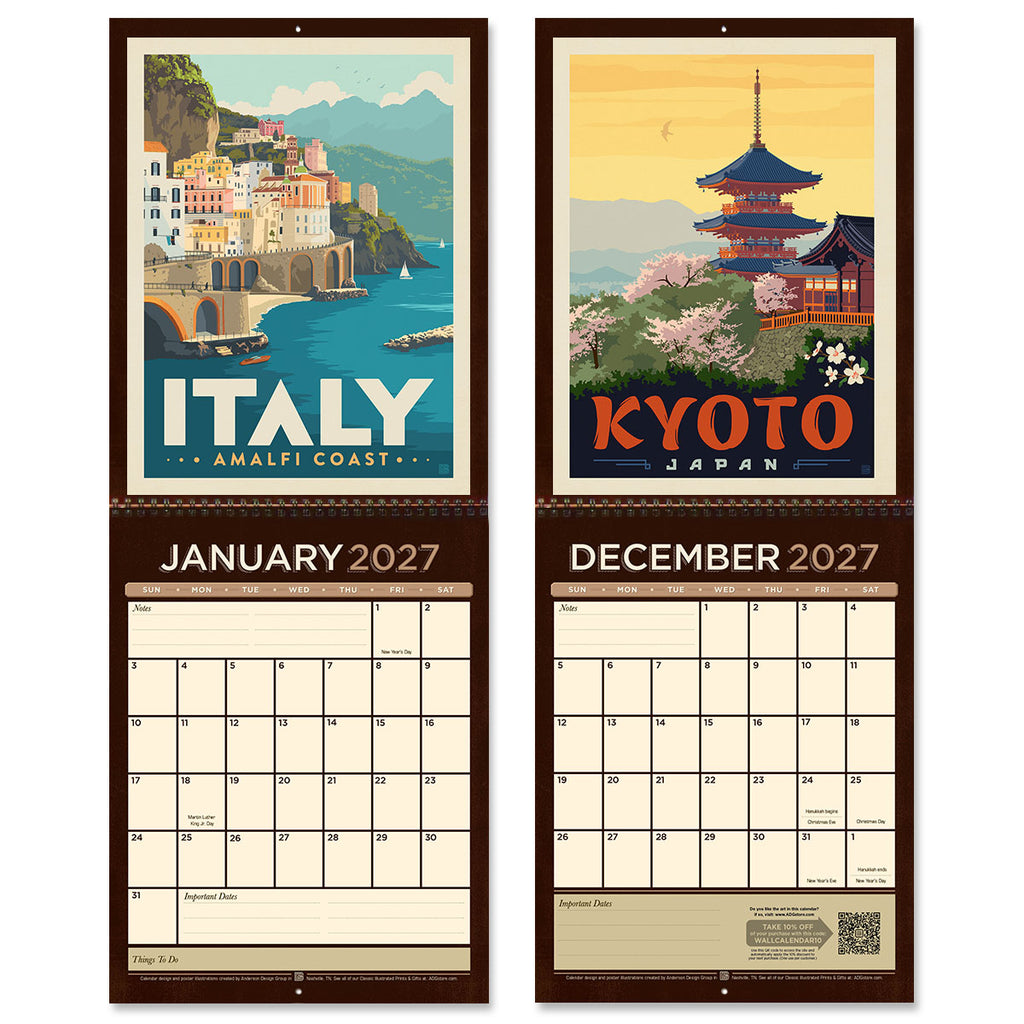 2027 Wall Calendar: World Travel