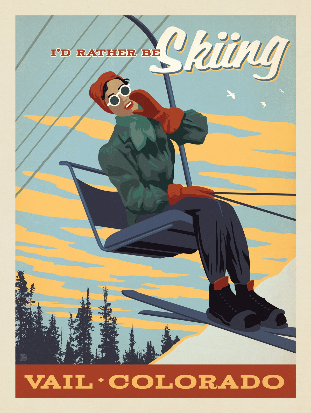 Vail, Colorado: I'd Rather Be Skiing - Puzzle - Artwork