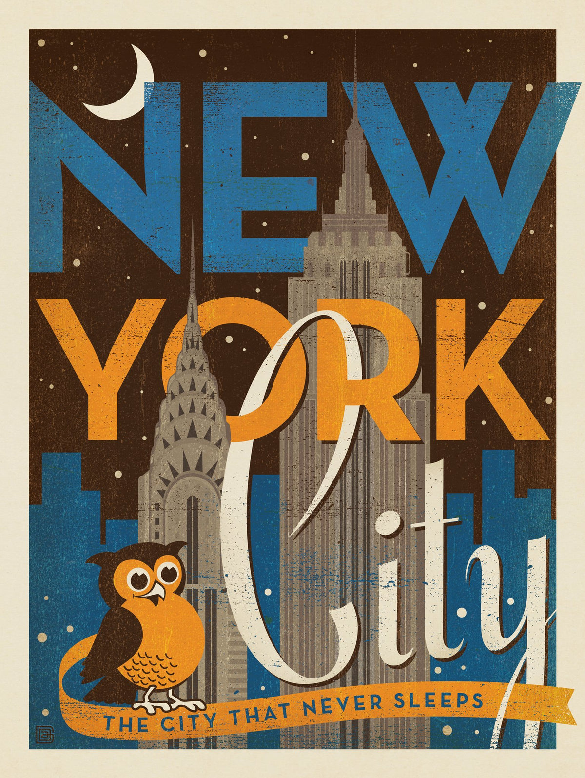 New York Vintage Print: Night Owl - Puzzle - Artwork