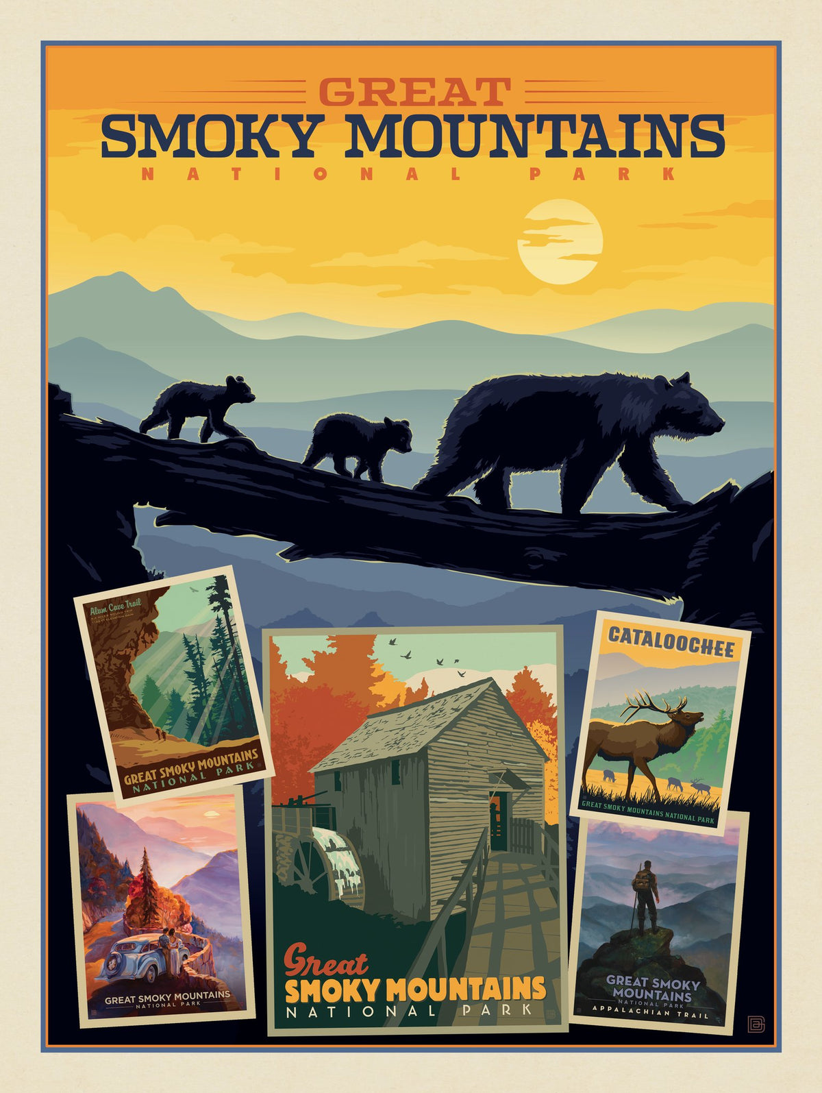 Great Smoky Mountains National Park: Collage Print - Puzzle - Artwork