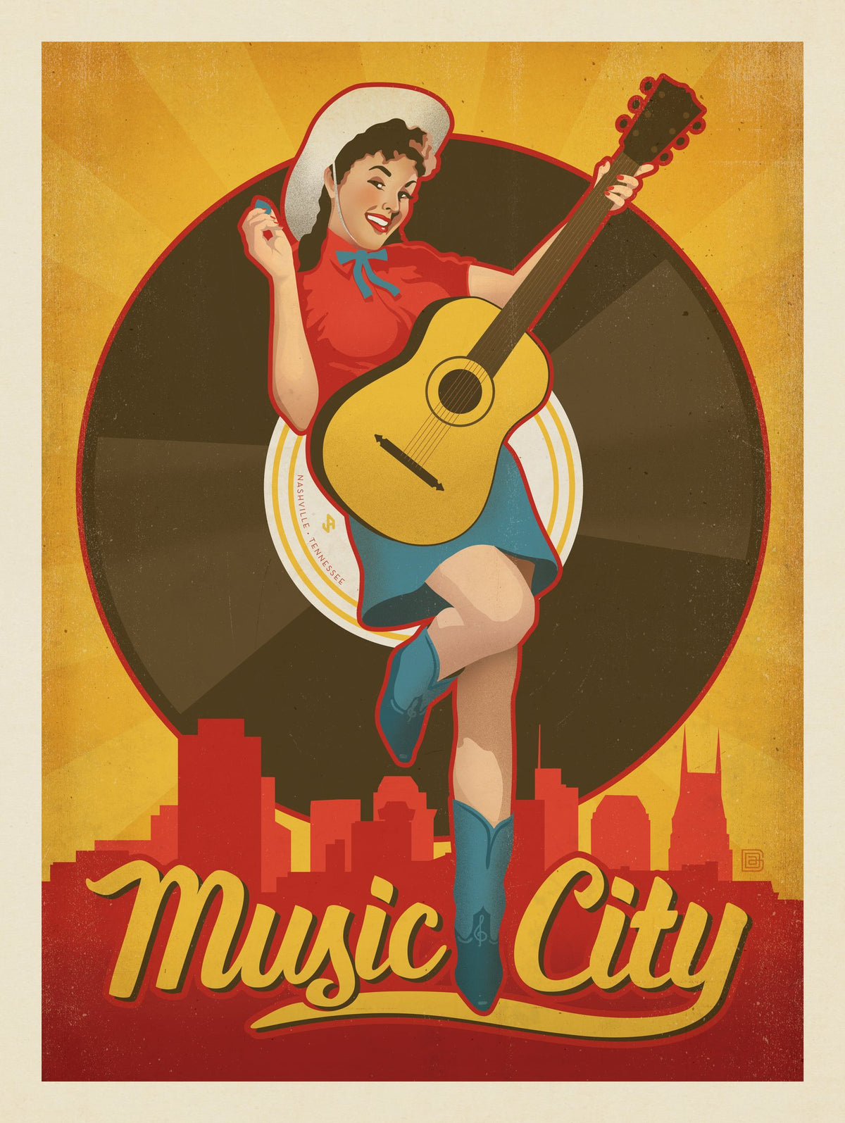 Music City Pinup Girl - Puzzle - Artwork