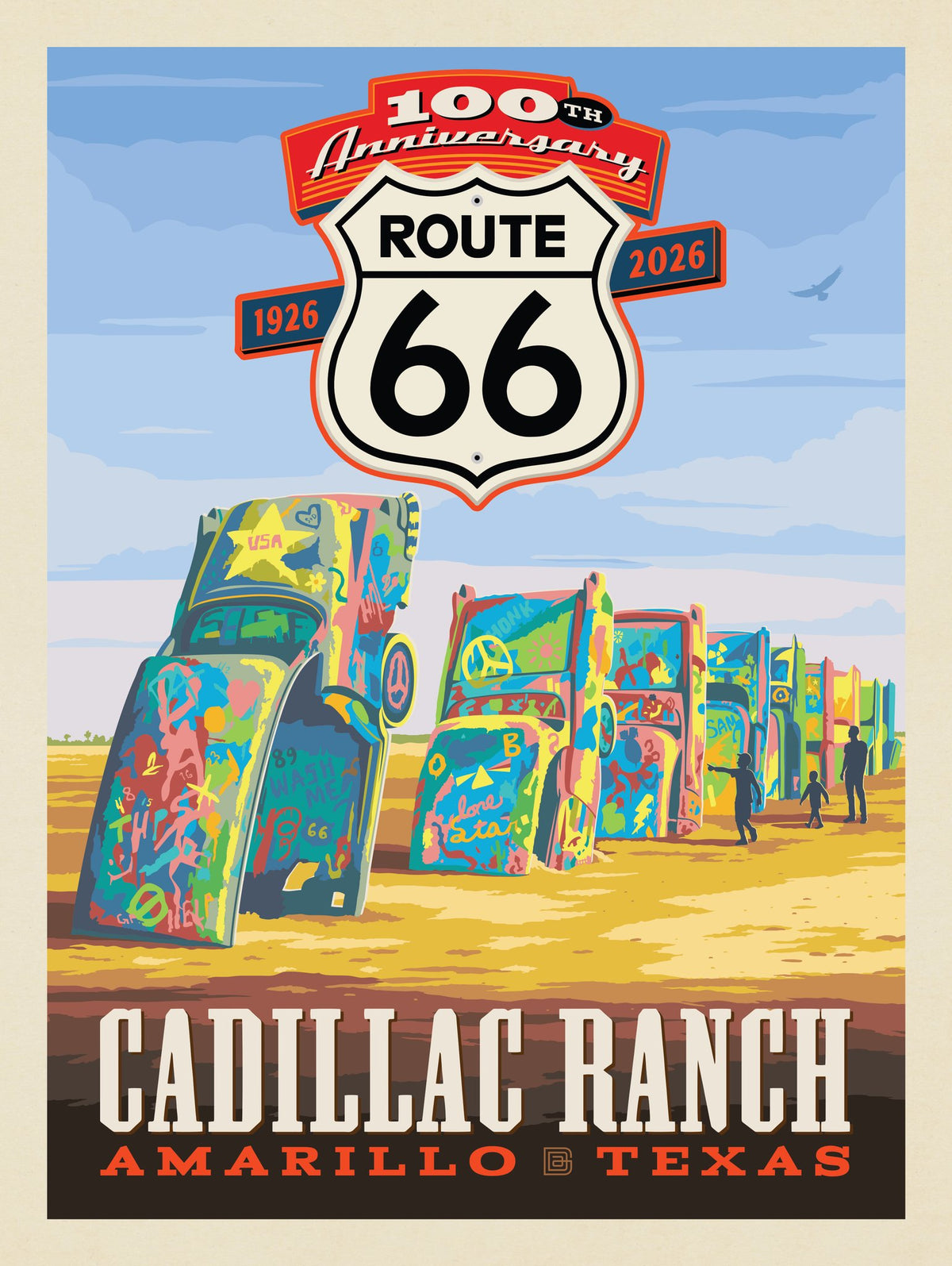 100th Anniversary Of Route 66 (Cadillac Ranch) - Puzzle - Artwork