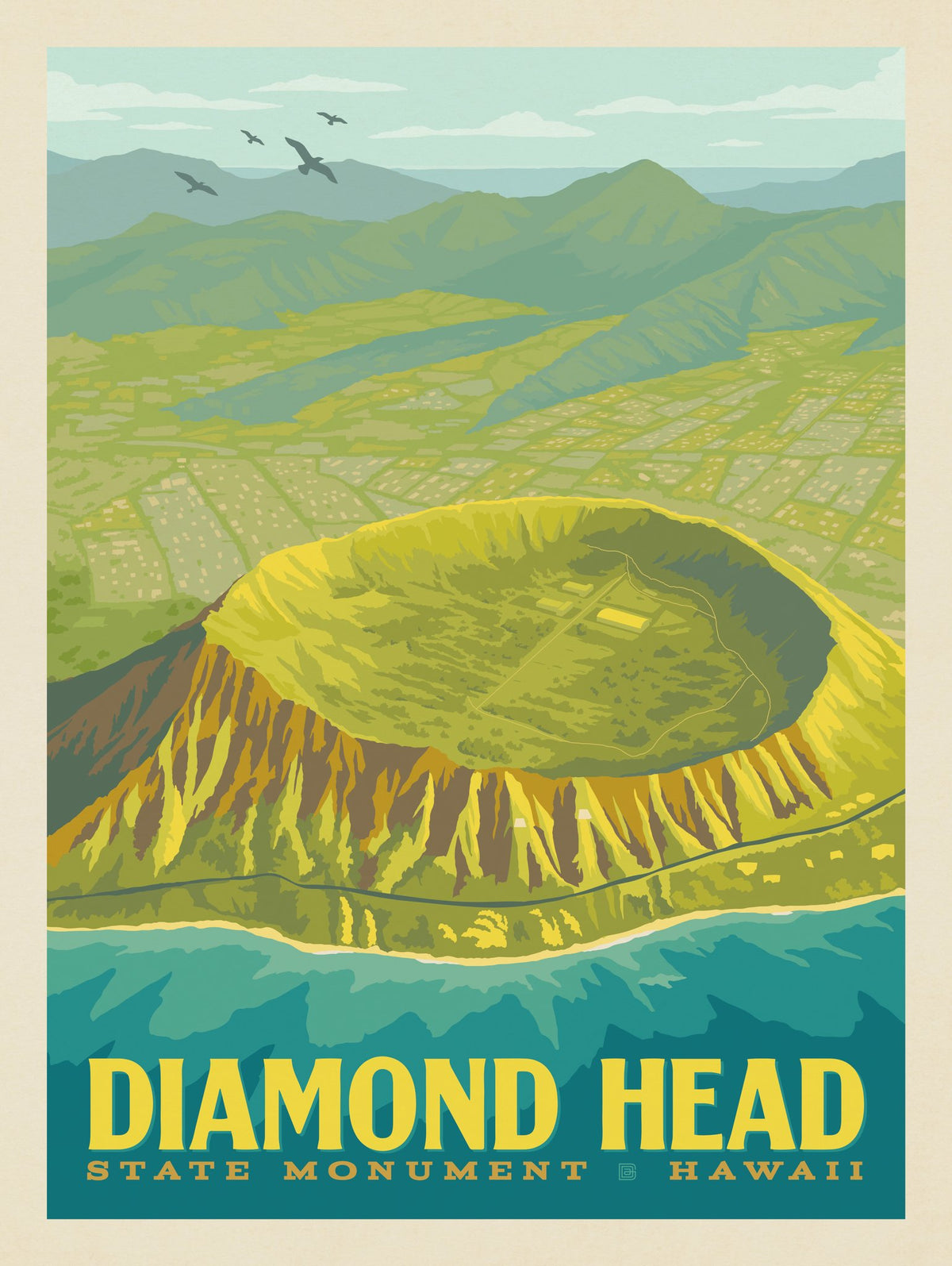 Diamond Head State Monument, Hawaii - Puzzle - Artwork