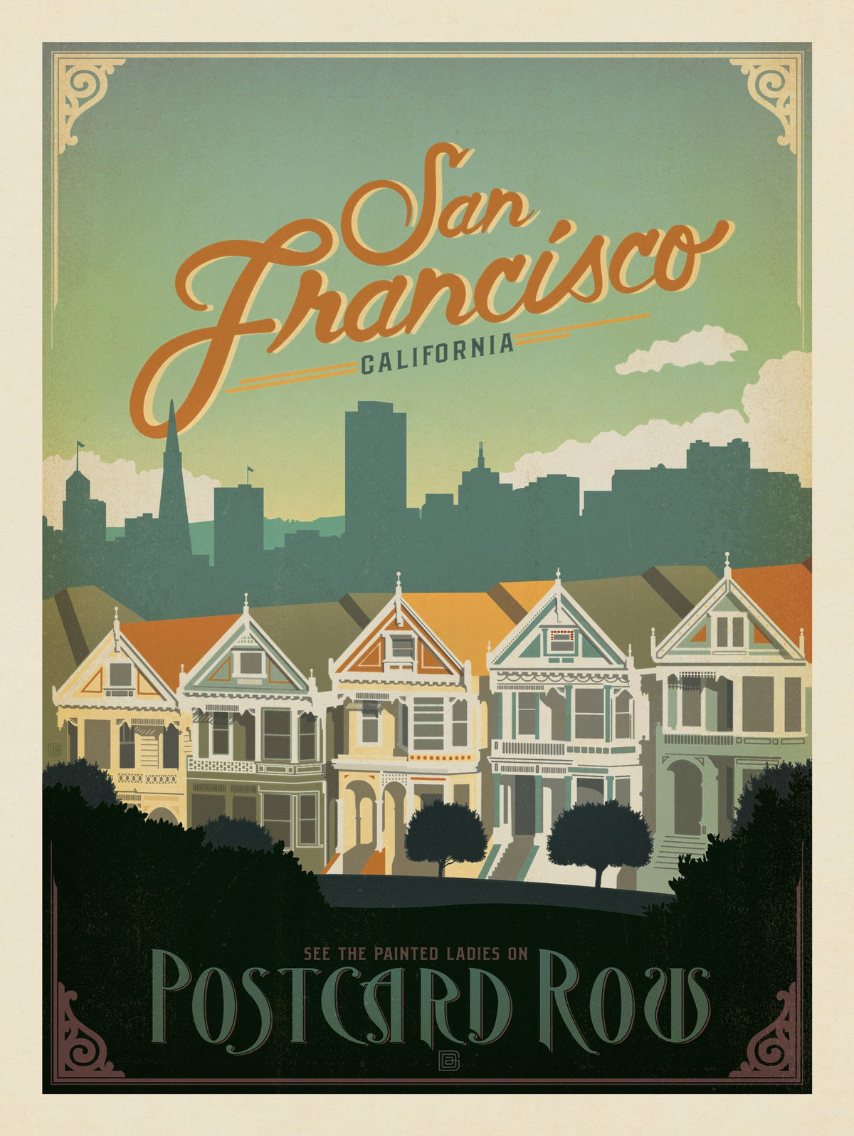 San Francisco: Postcard Row - Puzzle - Artwork