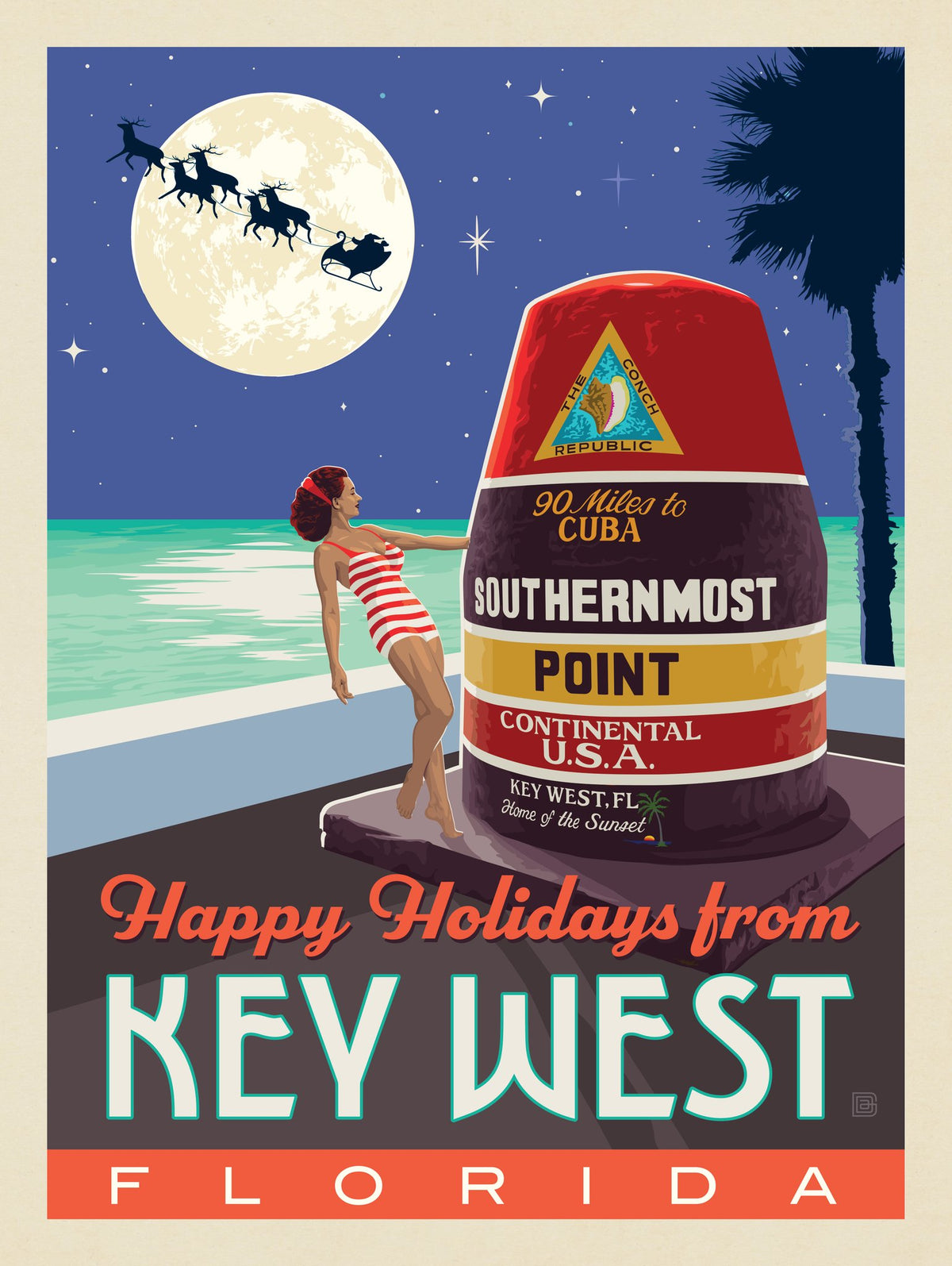 Happy Holidays From Key West, FL - Puzzle - Artwork