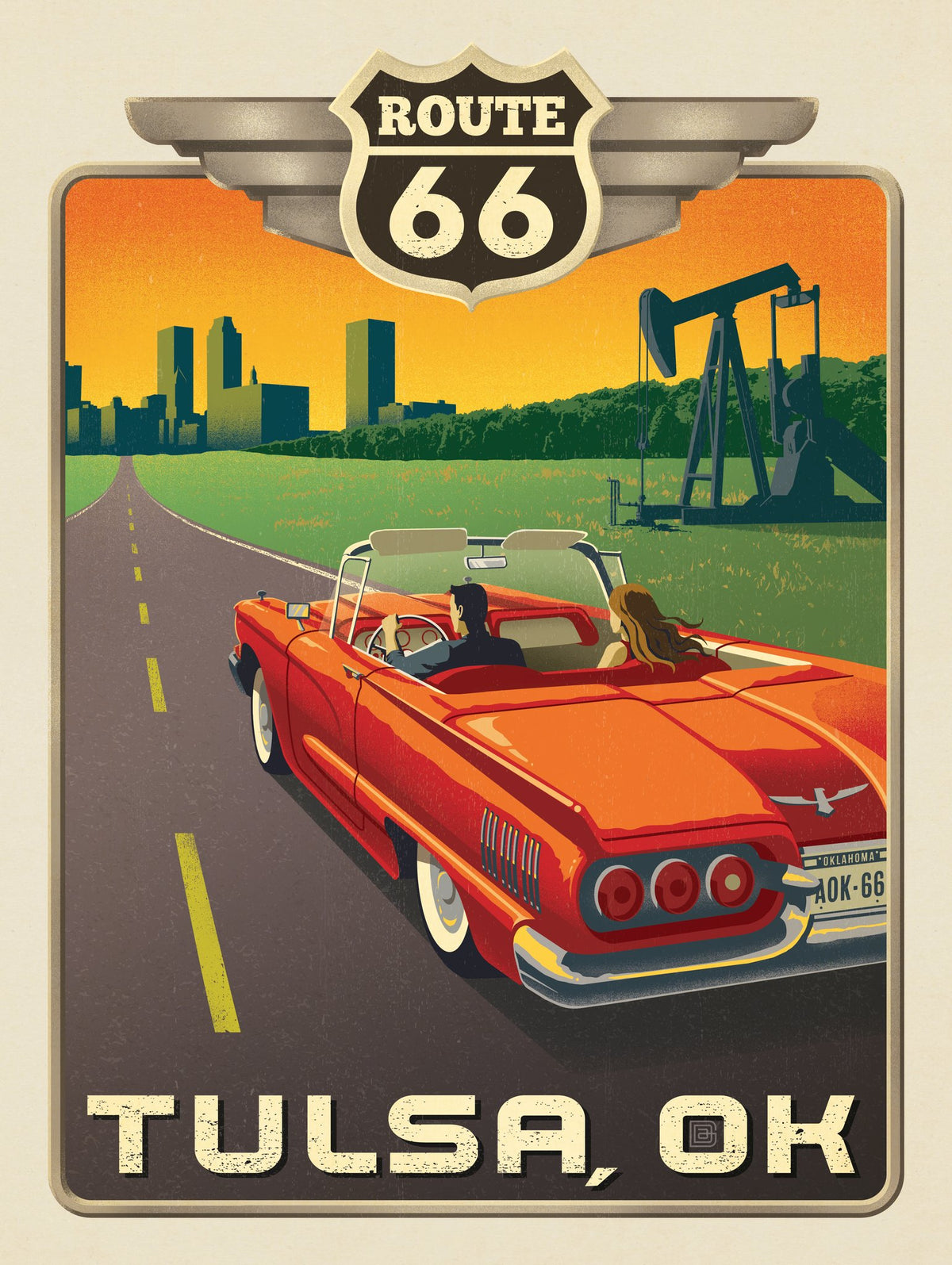 Tulsa, OK: Route 66 - Puzzle - Artwork