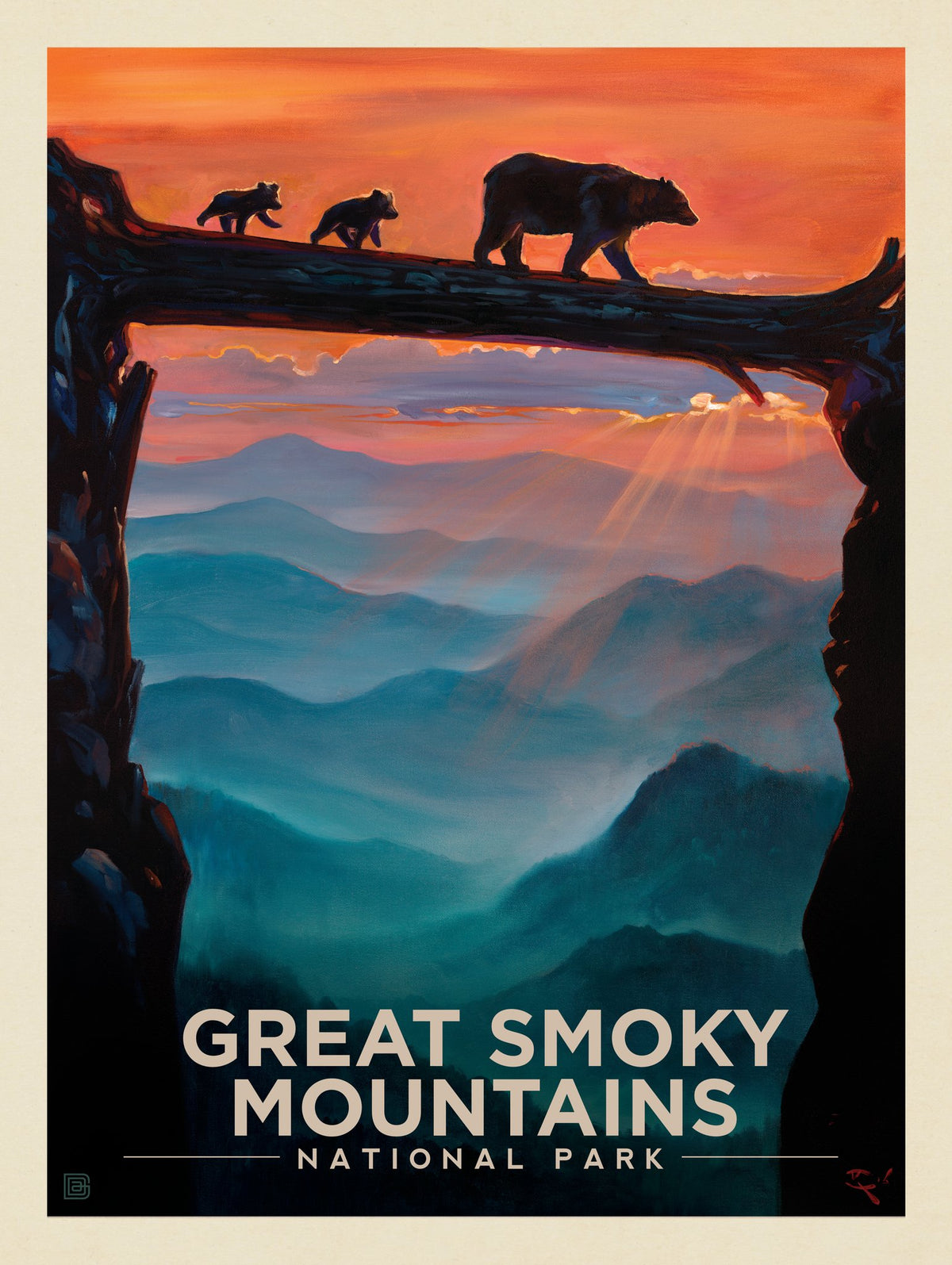 Great Smoky Mountains National Park: Bear Crossing-KC - Puzzle - Artwork