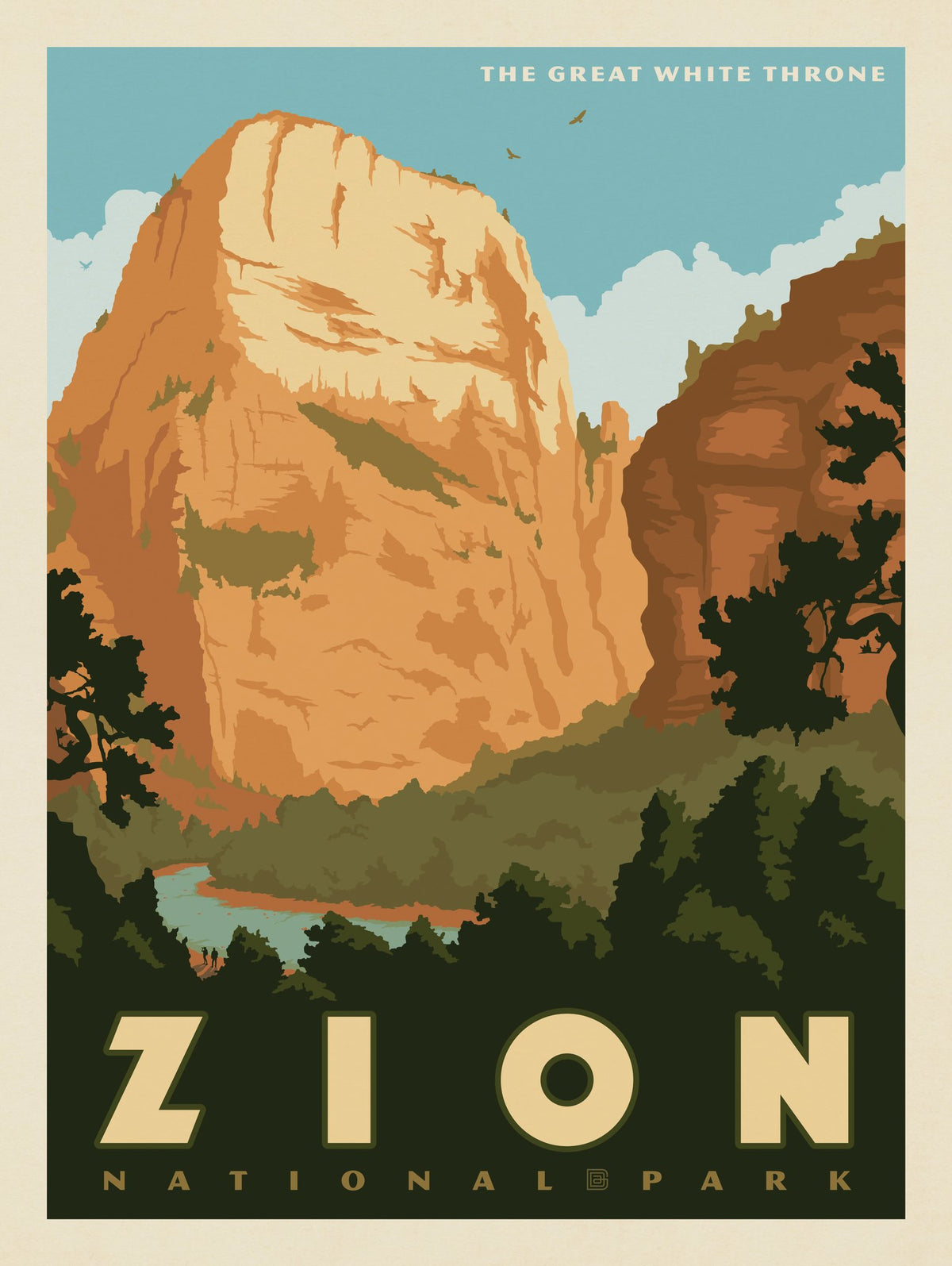 Zion National Park: The Great White Throne - Puzzle - Artwork